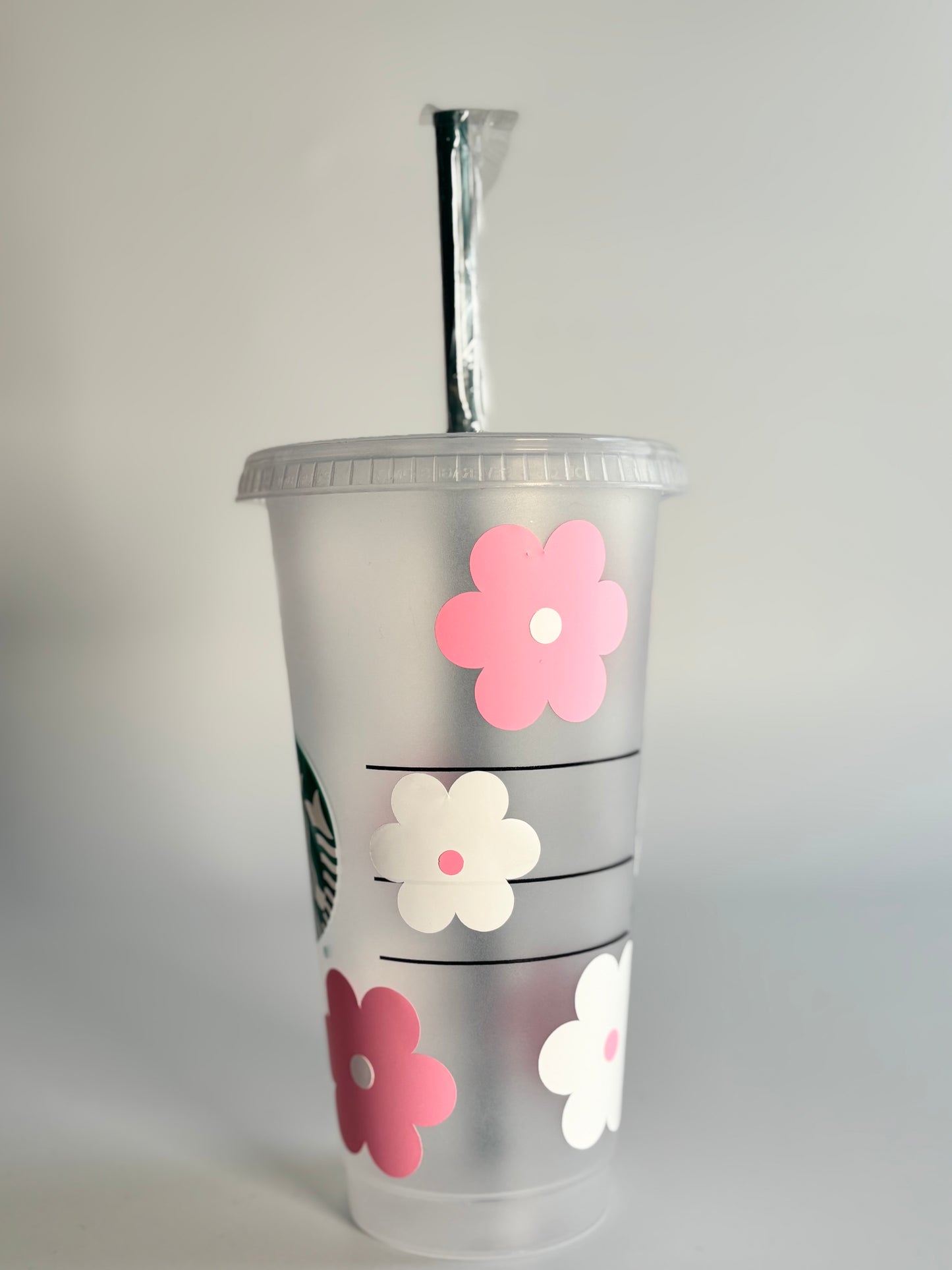 Floral Reusable Starbucks Cold Cup – 24oz with Lid & Straw