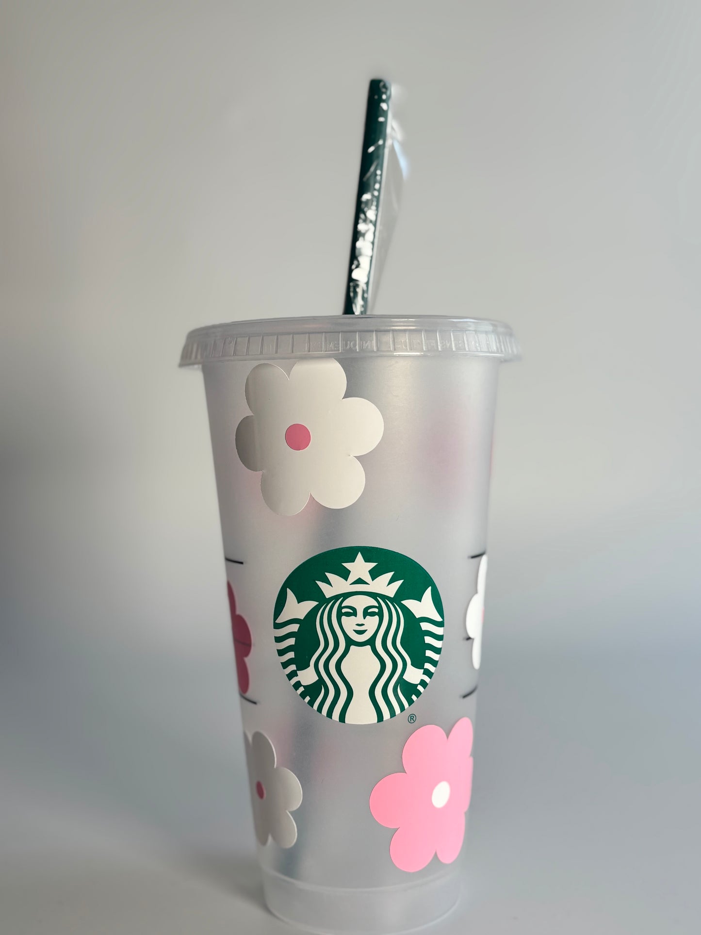 Floral Reusable Starbucks Cold Cup – 24oz with Lid & Straw