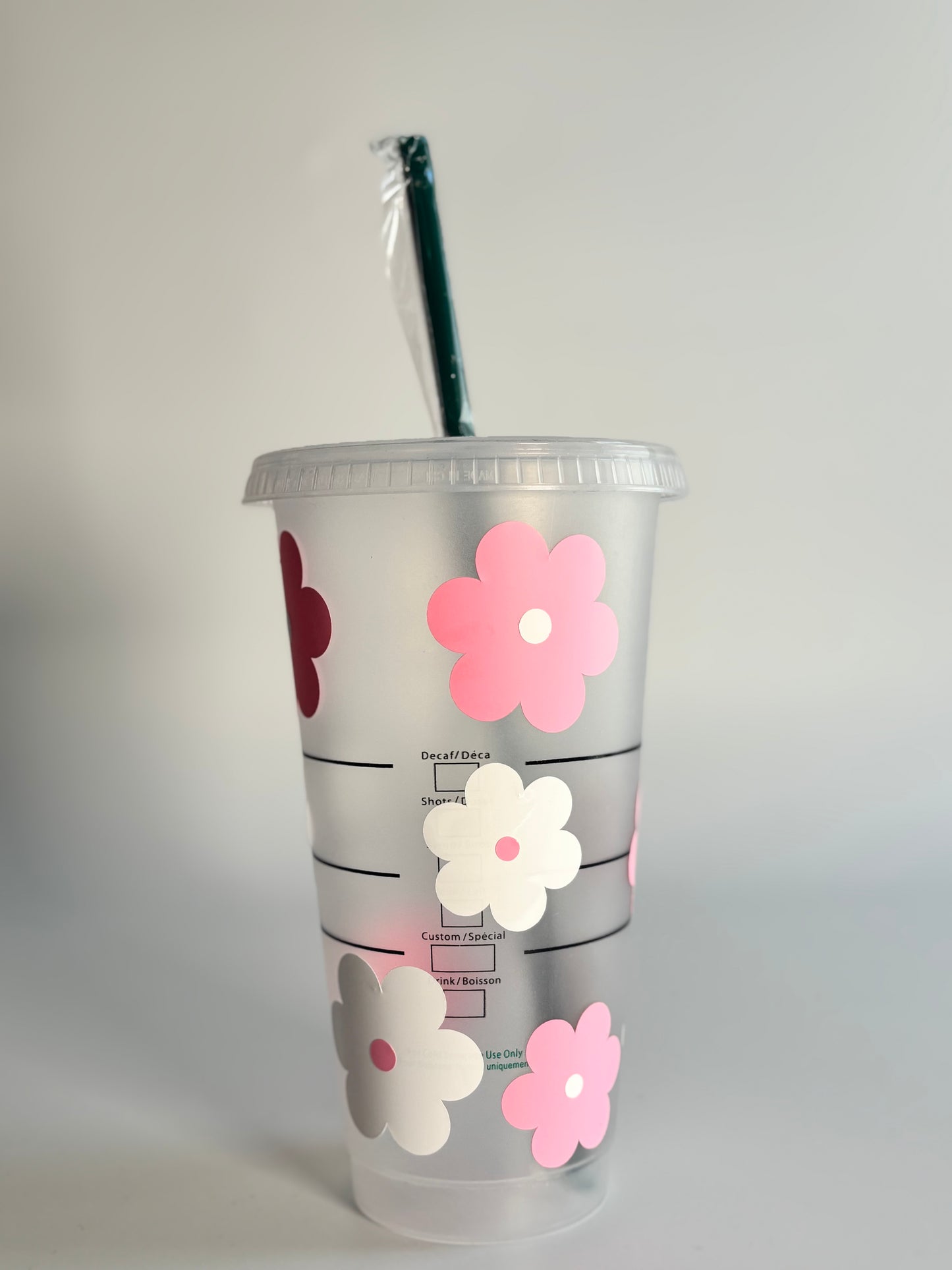 Floral Reusable Starbucks Cold Cup – 24oz with Lid & Straw