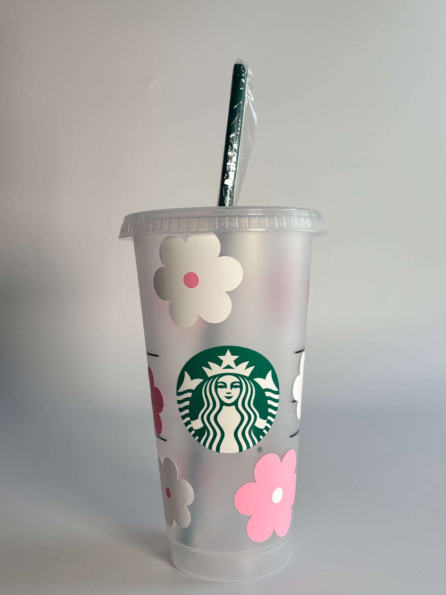 Floral Reusable Starbucks Cold Cup – 24oz with Lid & Straw