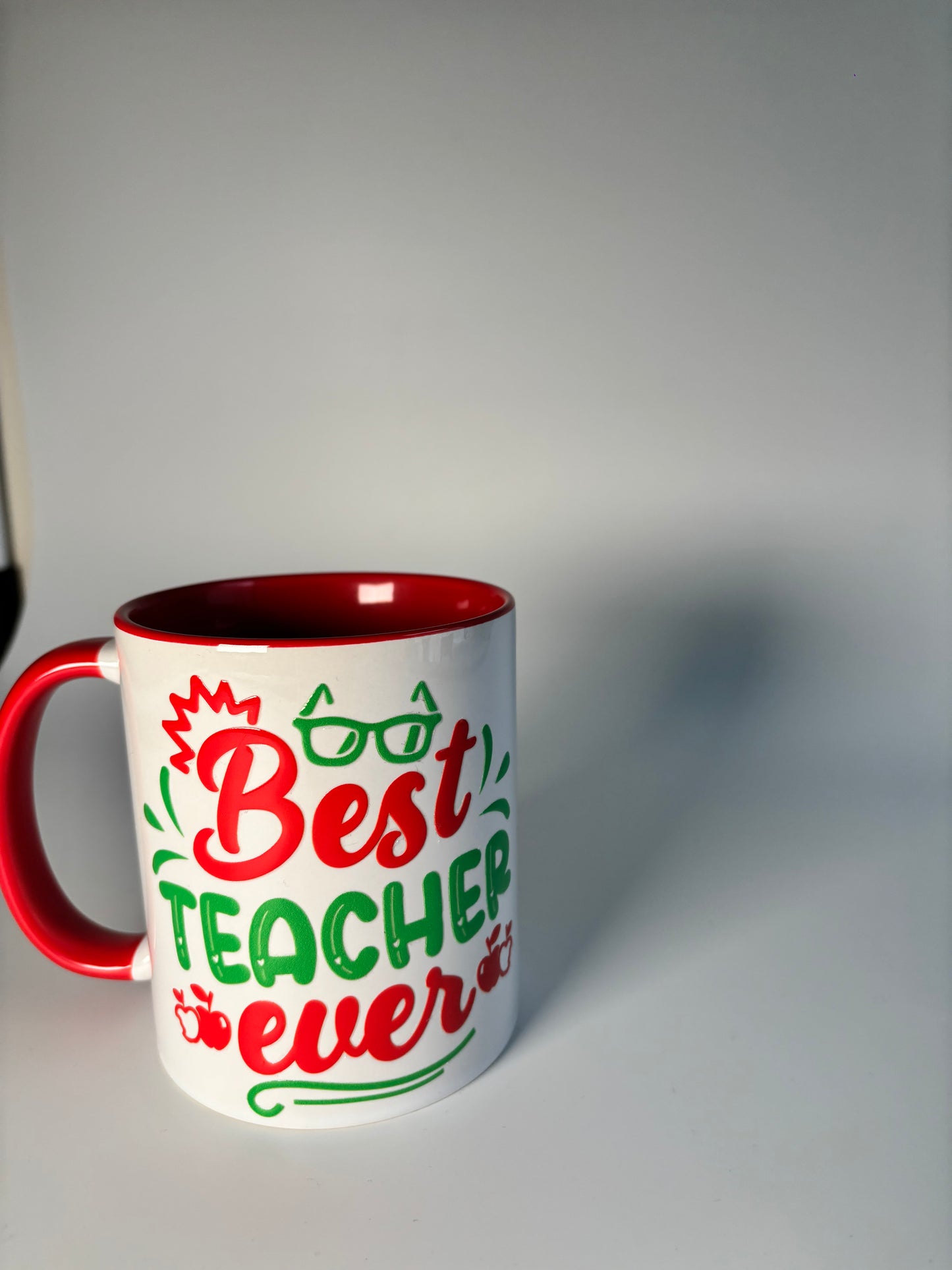 Best Teacher Ever- Ceramic Red Handle Mug