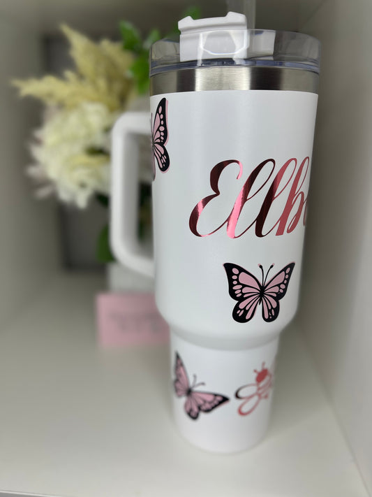 Personalised Bees and Butterflies 40oz Tumbler