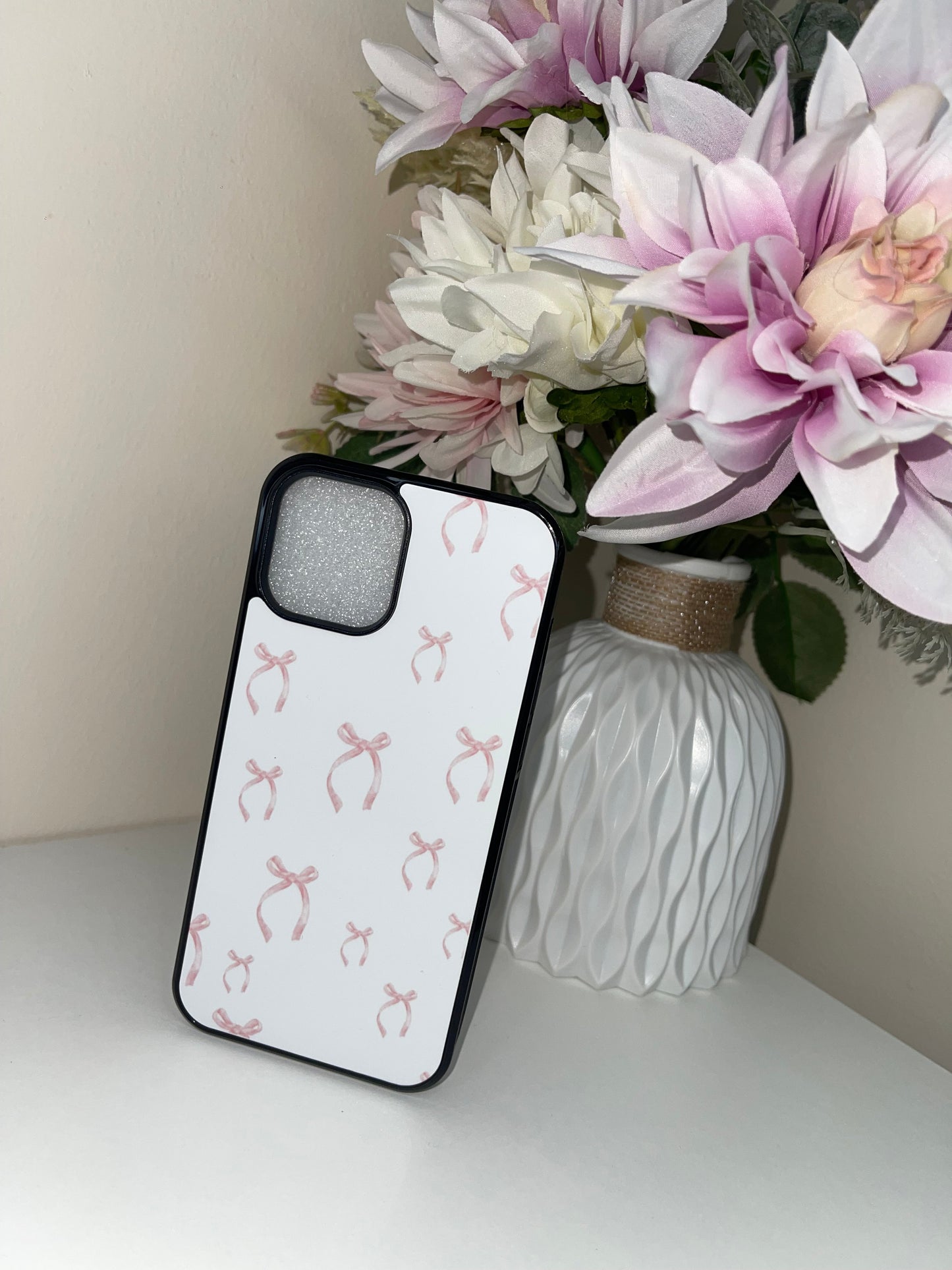 Pink Disco Cherry Bow Phone Case