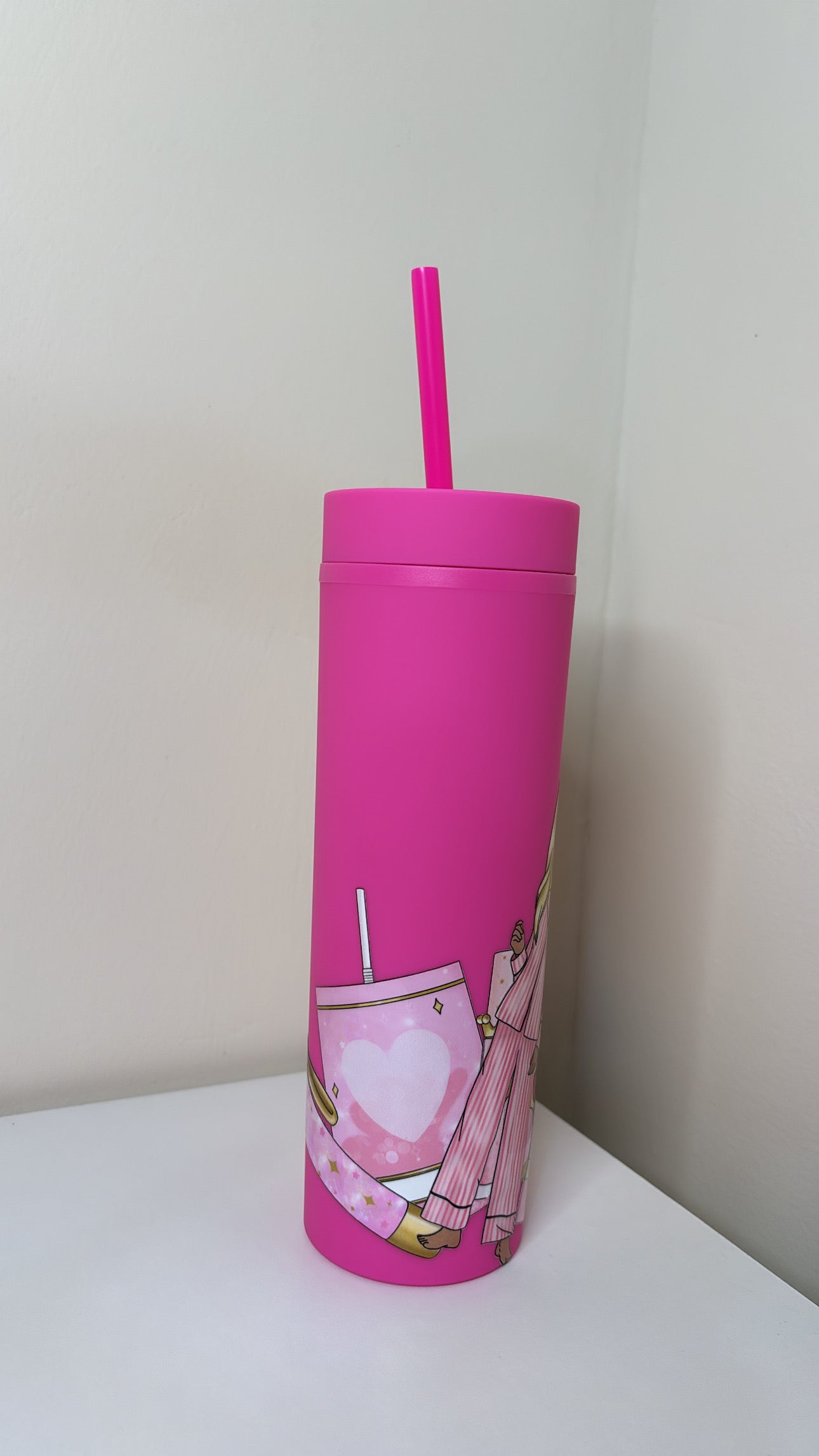 Dolly Hot Pink Skinny Tumbler, 16oz