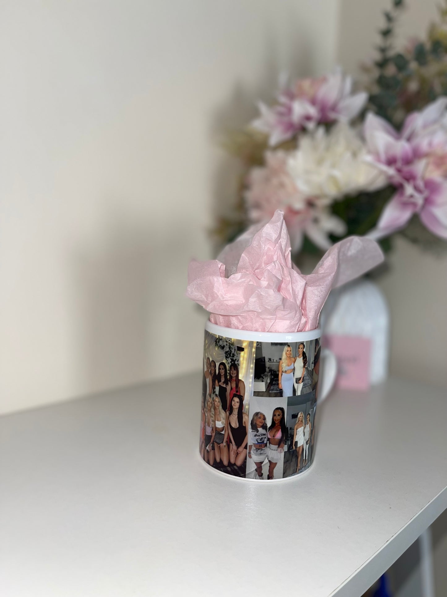 Personalised Photo Collage Heart Handle Mug