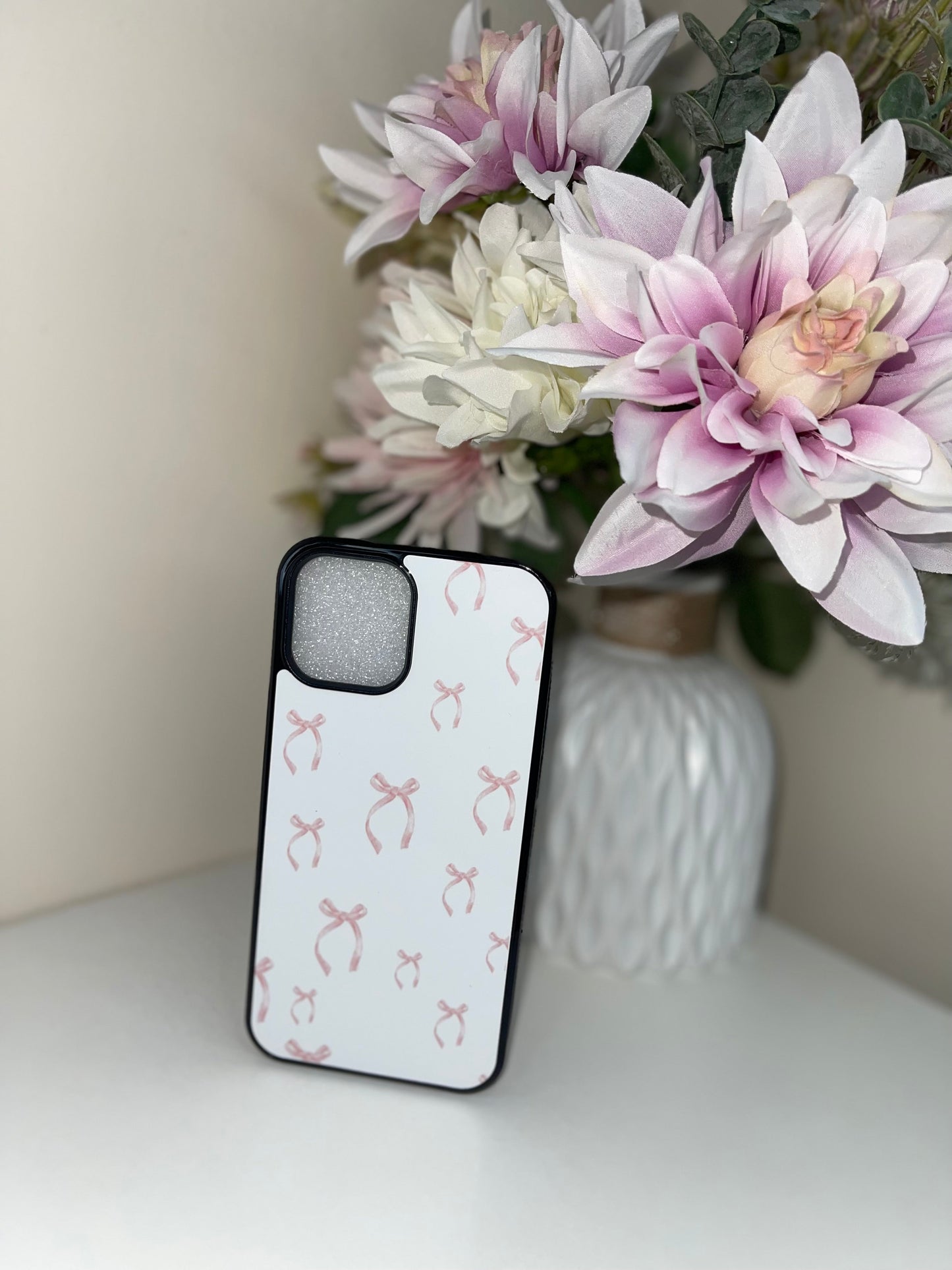 Pink Disco Cherry Bow Phone Case