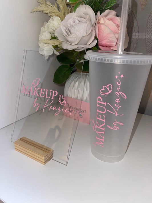 Tumbler & Acrylic Sign Bundle (Perfect for businesses)