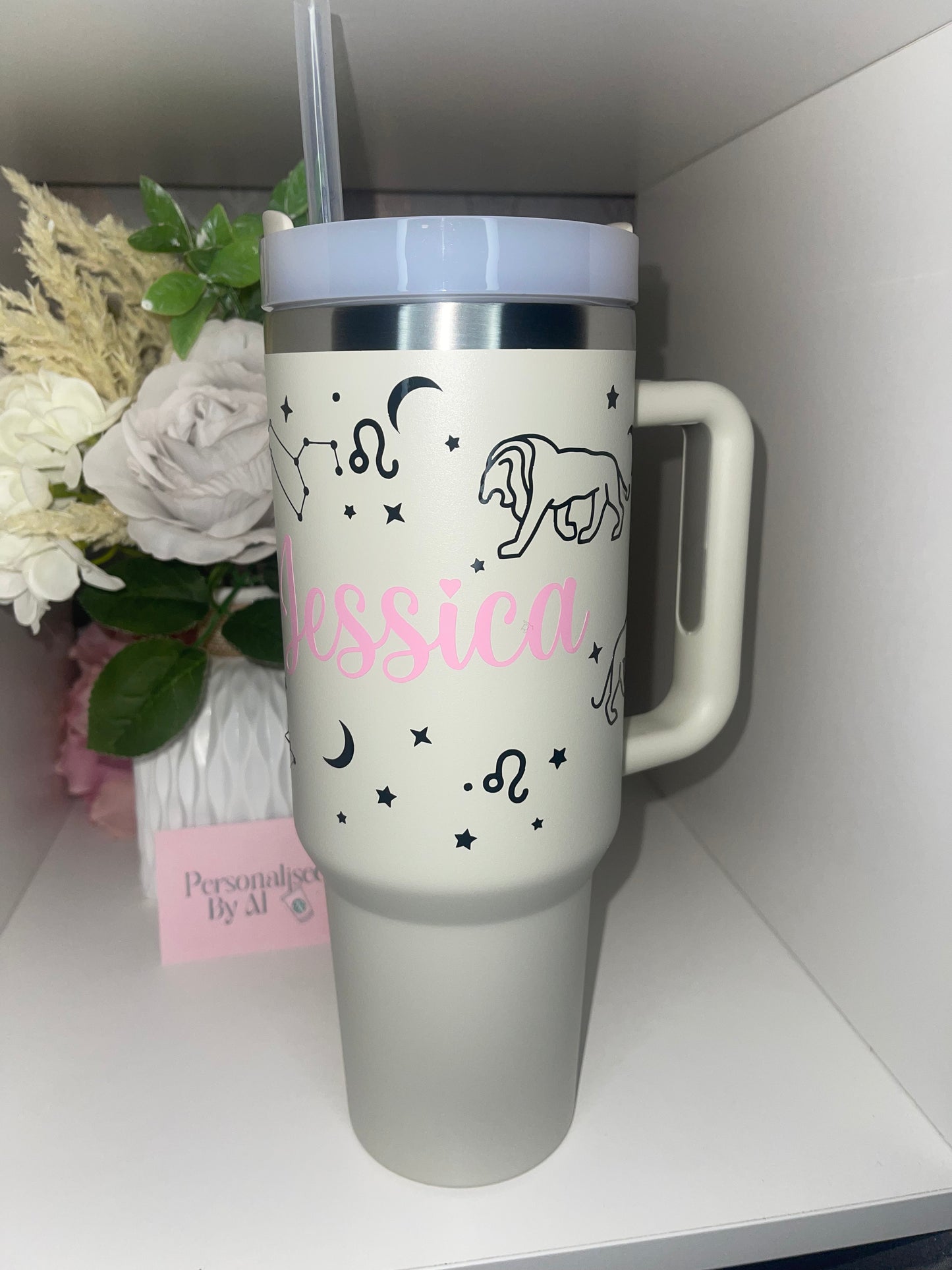 Personalised Horoscope White 40oz Tumbler