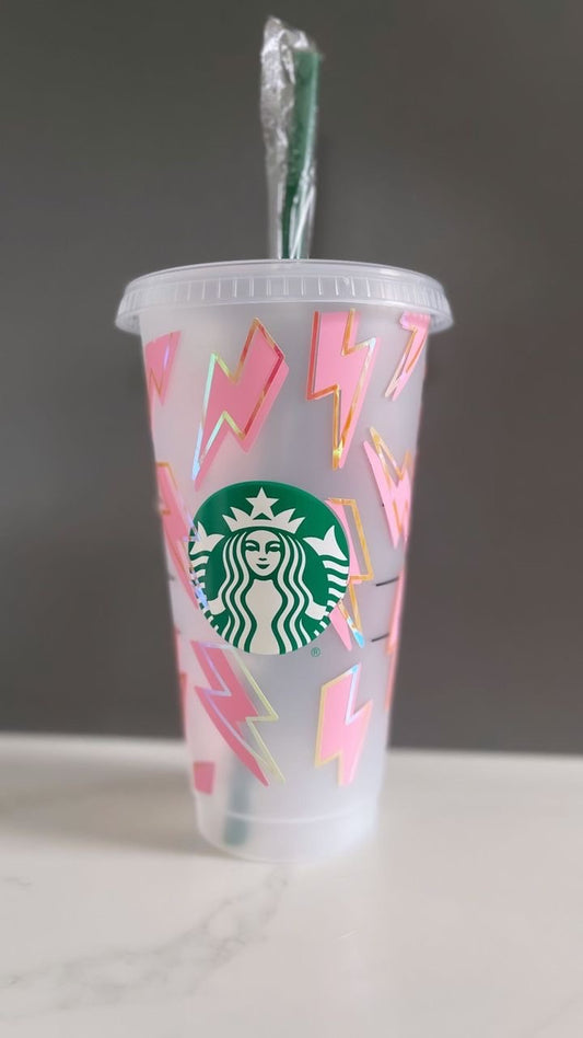 Holographic Bolt  Personalised Starbucks Cup