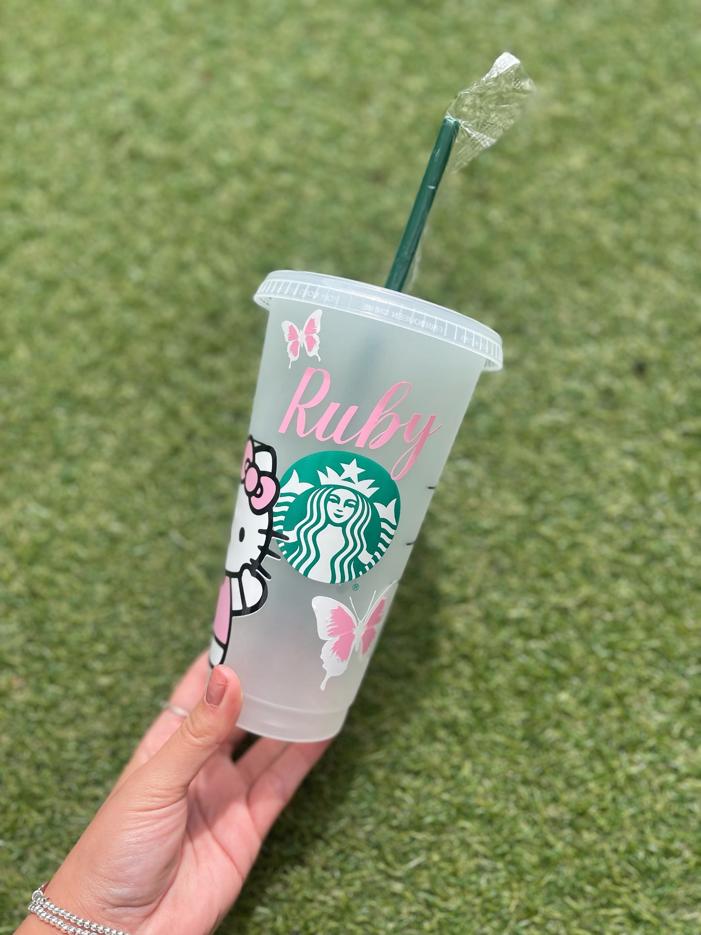 Personalised Hello Kitty Butterfly Starbucks Cup