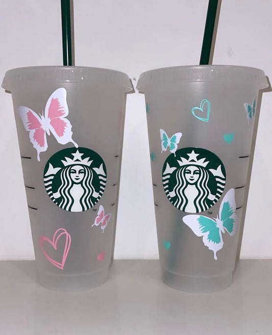 Personalised Simple Butterly Starbucks Cup