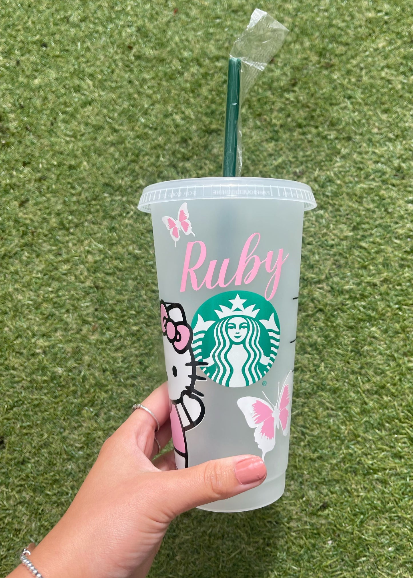 Personalised Hello Kitty Butterfly Starbucks Cup