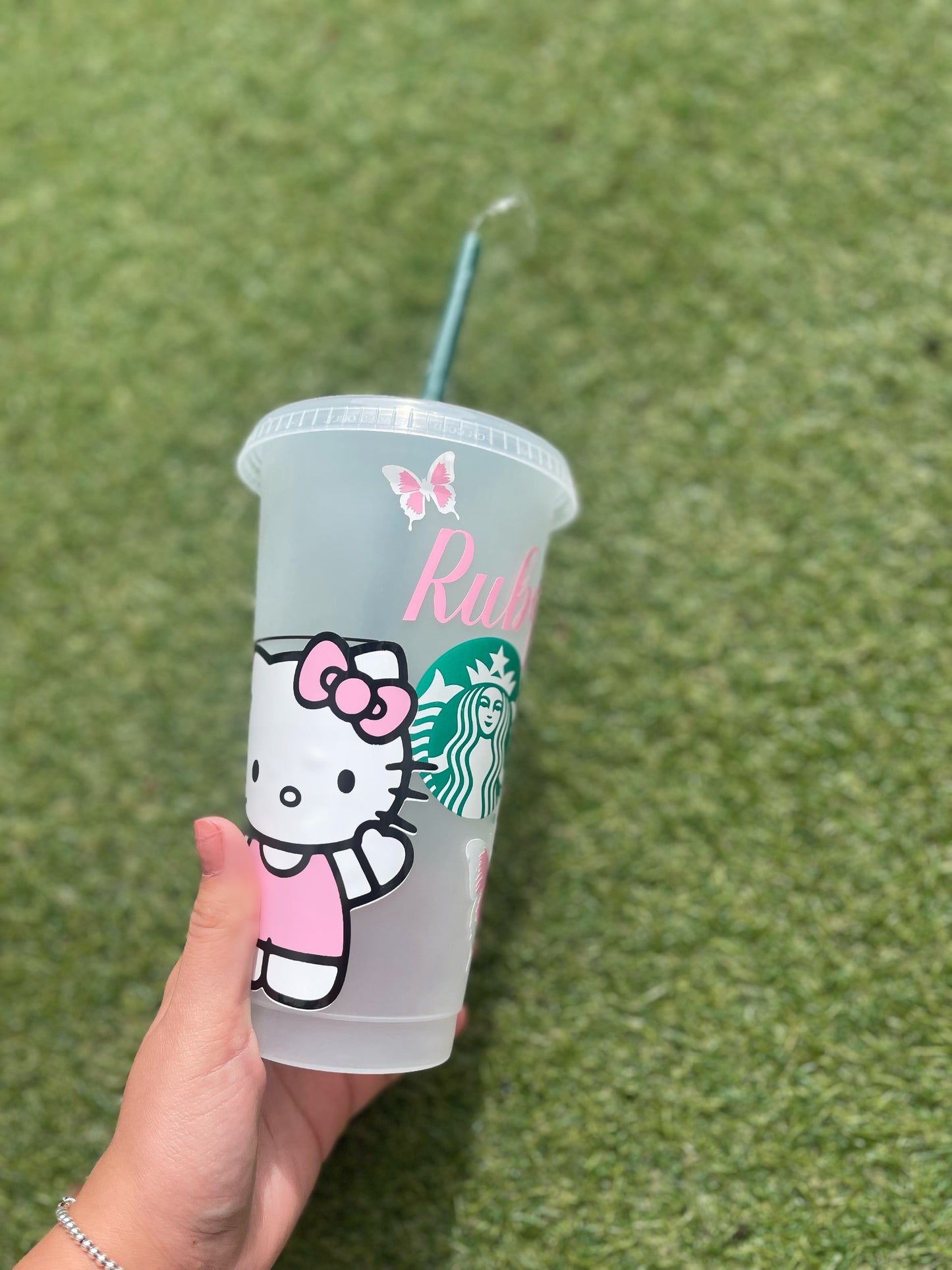 Personalised Hello Kitty Butterfly Starbucks Cup