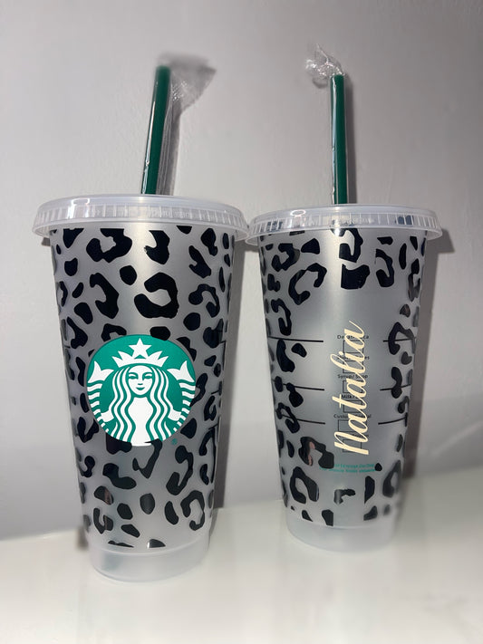 Personalised Leopard Print Starbucks Cup