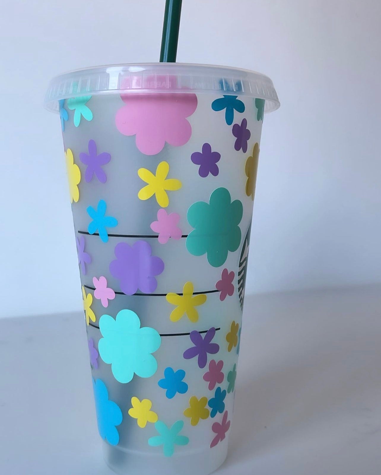 Personalised Multi Colour Flower Starbucks Cup