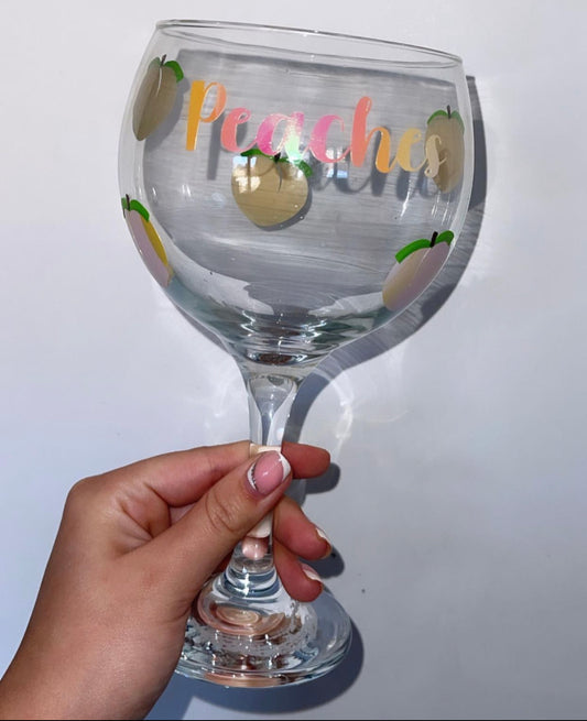 Personalised Peach Gin Glass